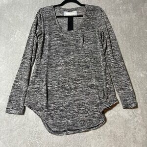 Pure‎ Good Anthropologie Tunic Top Womens Medium Heathered Gray Blouse Pocket